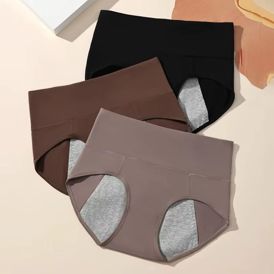 EverEase™ Leak-Proof Period Underwear (3-Pack) — High-Waist Cotton Comfort Briefs