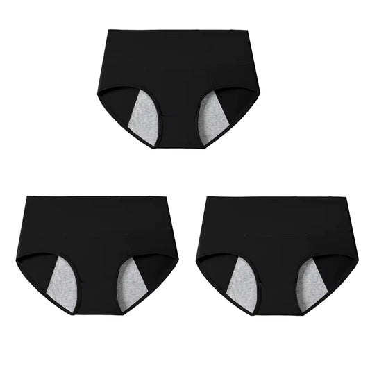 EverEase™ Leak-Proof Period Underwear (3-Pack) — High-Waist Cotton Comfort Briefs